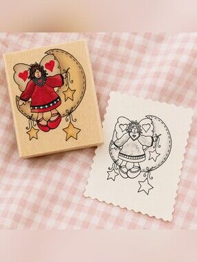 Vintage Angel Rubber Stamp by Alma Lynne